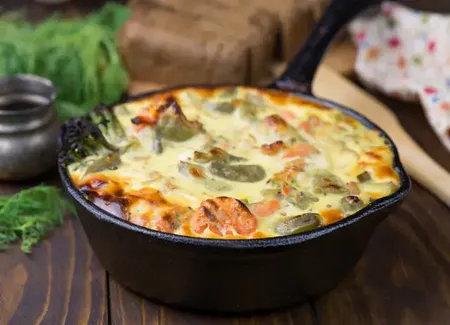 Gratins de saumon, courgette et chèvre