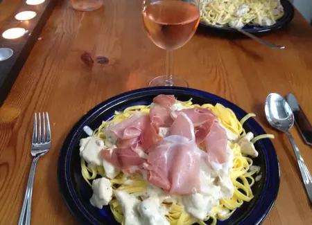 Tagliatelles au poulet et gorgonzola