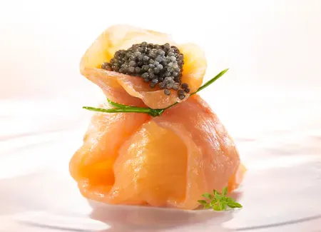 Aumonières de saumon fumé