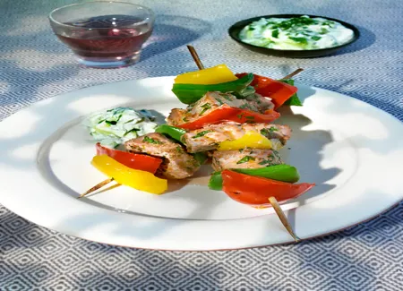 Brochettes de thon aux poivrons