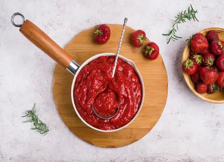 Compote de pommes et fraises