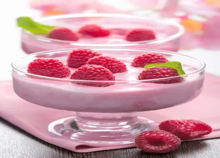 Coupes fromage blanc framboises