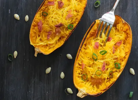 Courge spaghetti façon carbonara (enchantement des enfants)