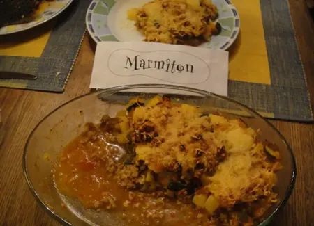 Gratin de légumes et de boeuf haché