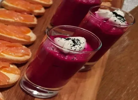 Verrine betterave mousse de chèvre