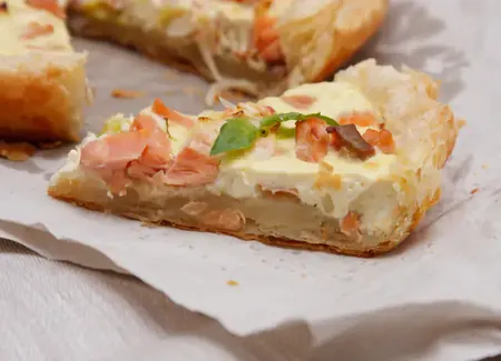 Tarte à la truite fumée