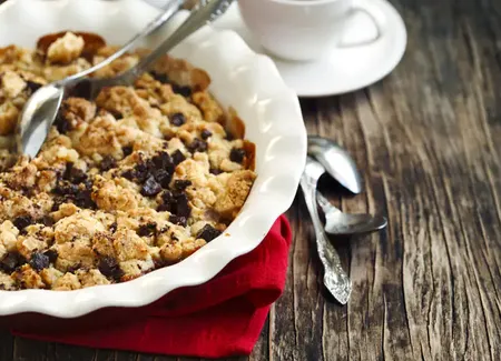 Tarte crumble aux poires et aux pépites de chocolat