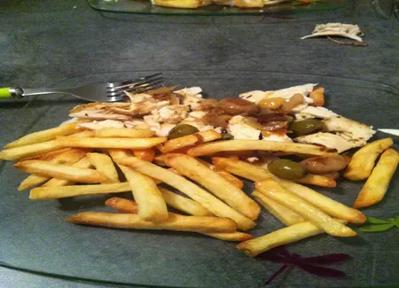 Poulet aux champignons et olives