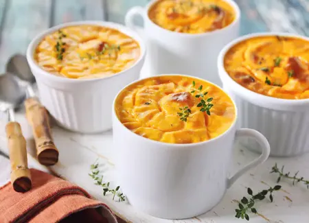 Flans de carottes au cumin et au chèvre