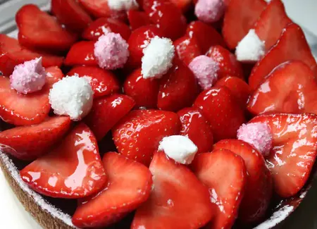 Tarte aux fraises meringuée