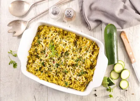 Gratin de courgettes et riz