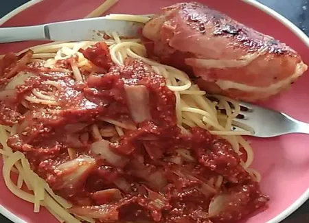 Roulé d'escalope au jambon fumé