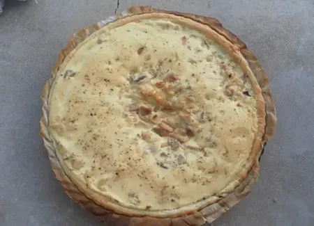 Tarte finissons les restes poulet coquillette