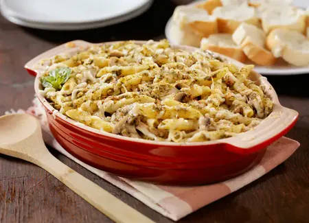 Grâtin de pâtes aux champignons