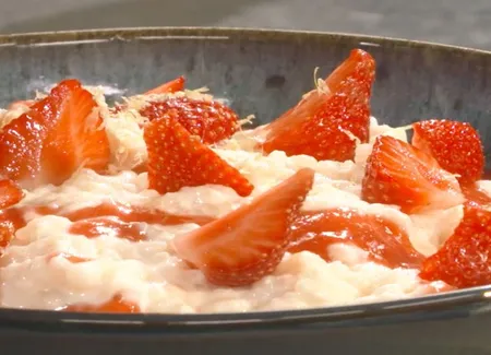 Riz au lait, coulis de fraises par laurent mariotte