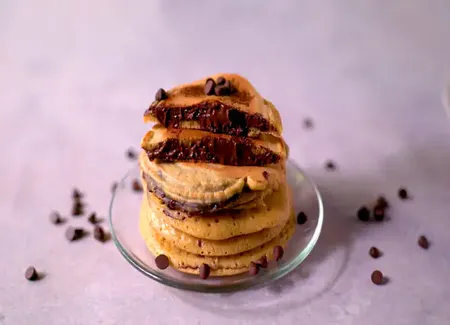 Pancakes fourrés à la pâte à tartiner