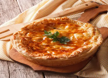 Tourte facile au jambon et aux champignons de paris