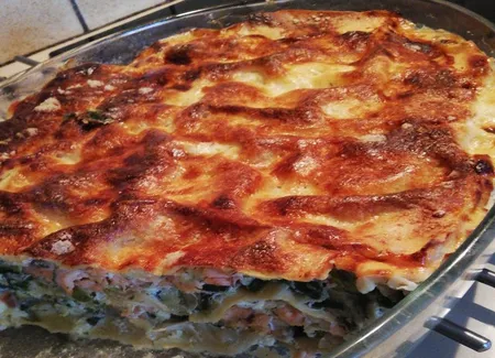 Lasagnes saumon poireaux mascarpone
