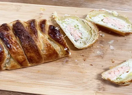 Feuilleté saumon poireaux
