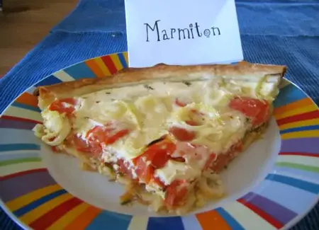 Quiche à la tomate et aux oignons