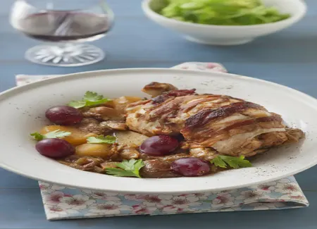 Perdrix aux cèpes et au muscat