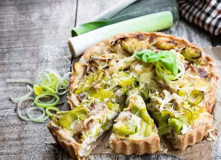Quiche poireaux et oignons
