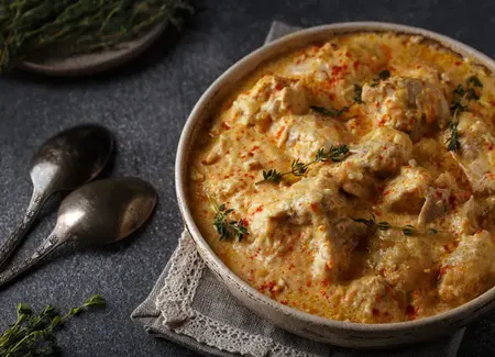 Poulet au maroilles et à la bière