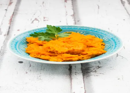 Purée de patates douces au lait de coco gratinée