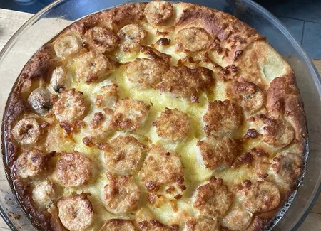 Clafoutis flambé aux bananes