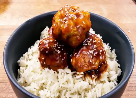 Boulettes de poulet orange teriyaki