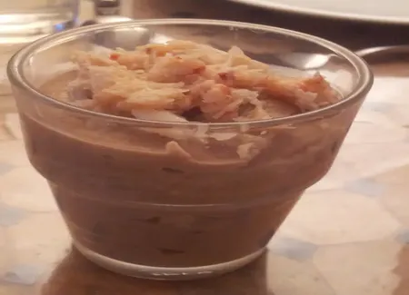 Verrine de tourteau au caviar d'aubergine