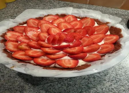 Tarte aux fraises (pâte aux spéculoos)