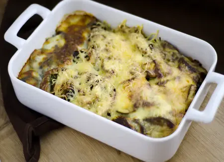 Gratin d'aubergines et courgettes à la mozzarella