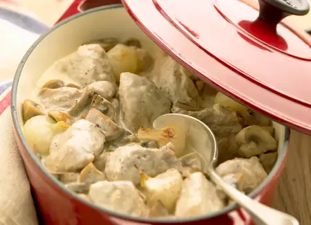 Blanquette de dinde aux champignons pas chère et facile