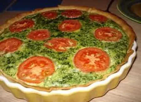 Quiche aux épinards et à la menthe