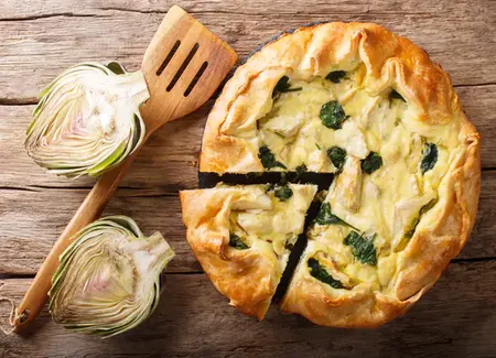 Tarte artichauts et jambon de pays