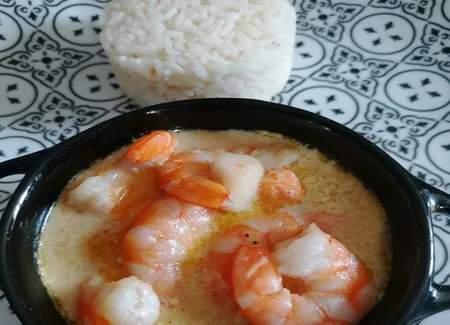 Duo saint jacques gambas au curry