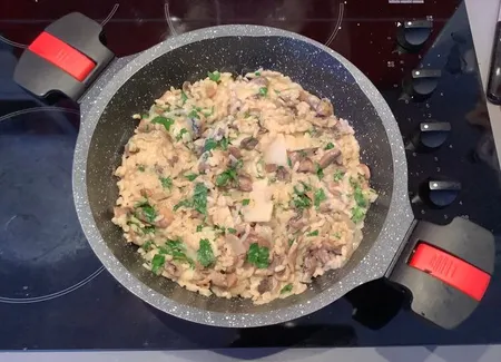 Risotto facile aux champignons de paris