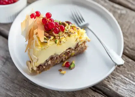 Cheesecake façon baklava (pistaches et miel)