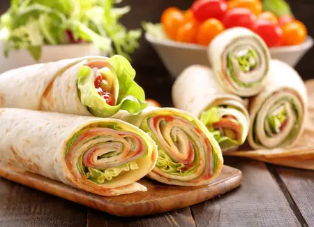 Wrap très frais, jambon et chèvre