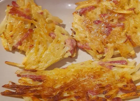 Galettes de pomme de terres aux lardons
