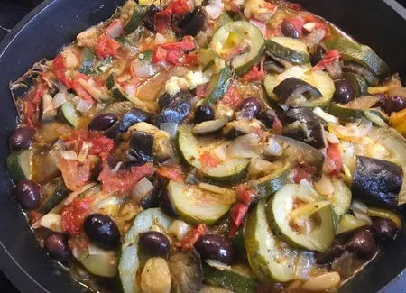 Ratatouille confite au citron et aux olives