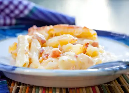 Pâtes au mascarpone et aux lardons