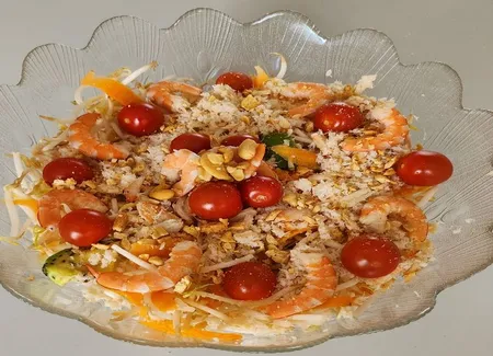 Salade de soja au crabe et aux crevettes