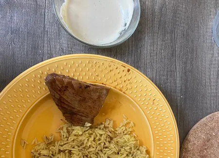 Thon frais grillé, sauce wasabi