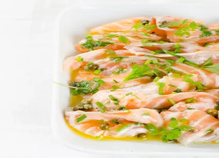 Marinade de saumon cru aux vinaigres