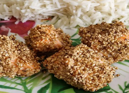 Saumon en croûte de sésame