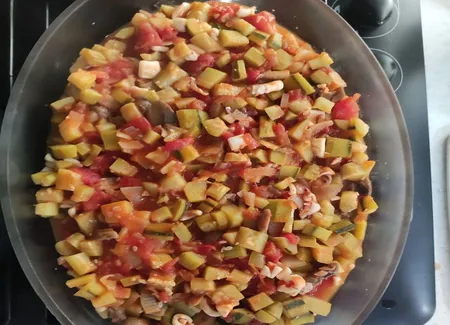 Gratin d'encornets tomaté