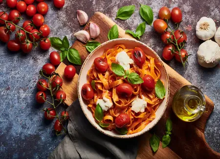 Pâtes aux tomates fraîches