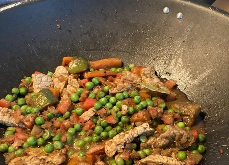 Tajine de veau au petits pois